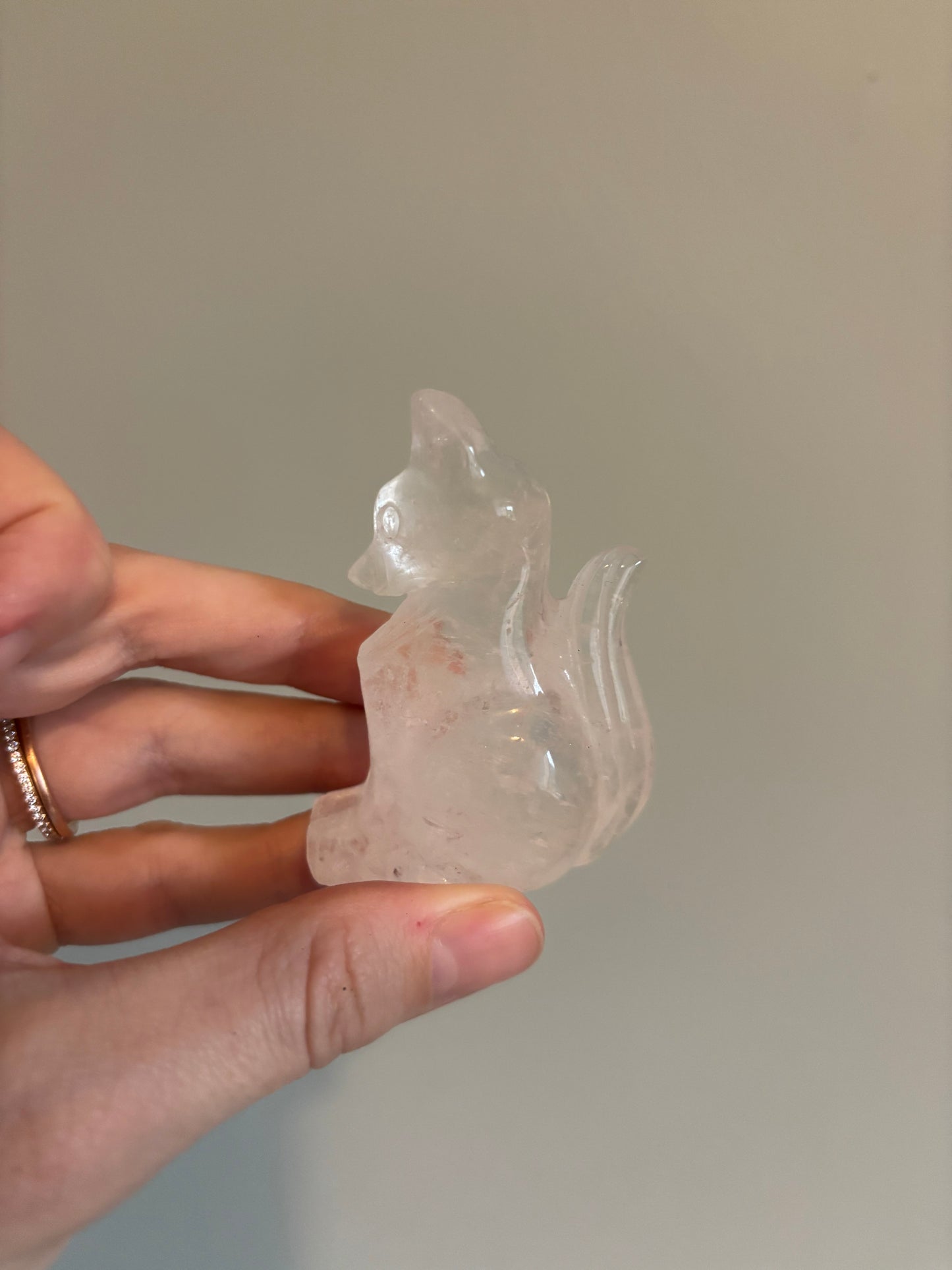Clear quartz fox