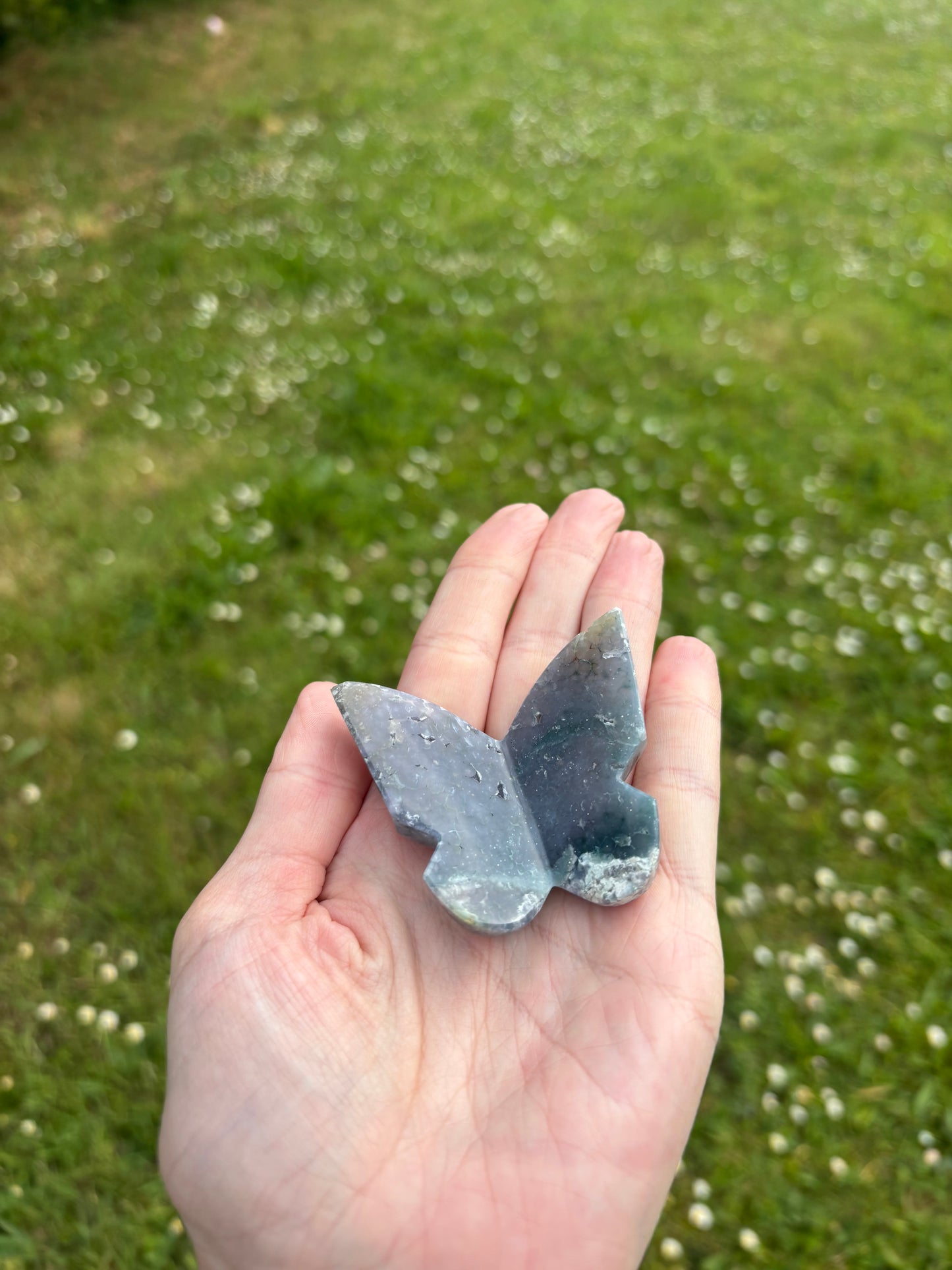Grape agate 3D butterfly