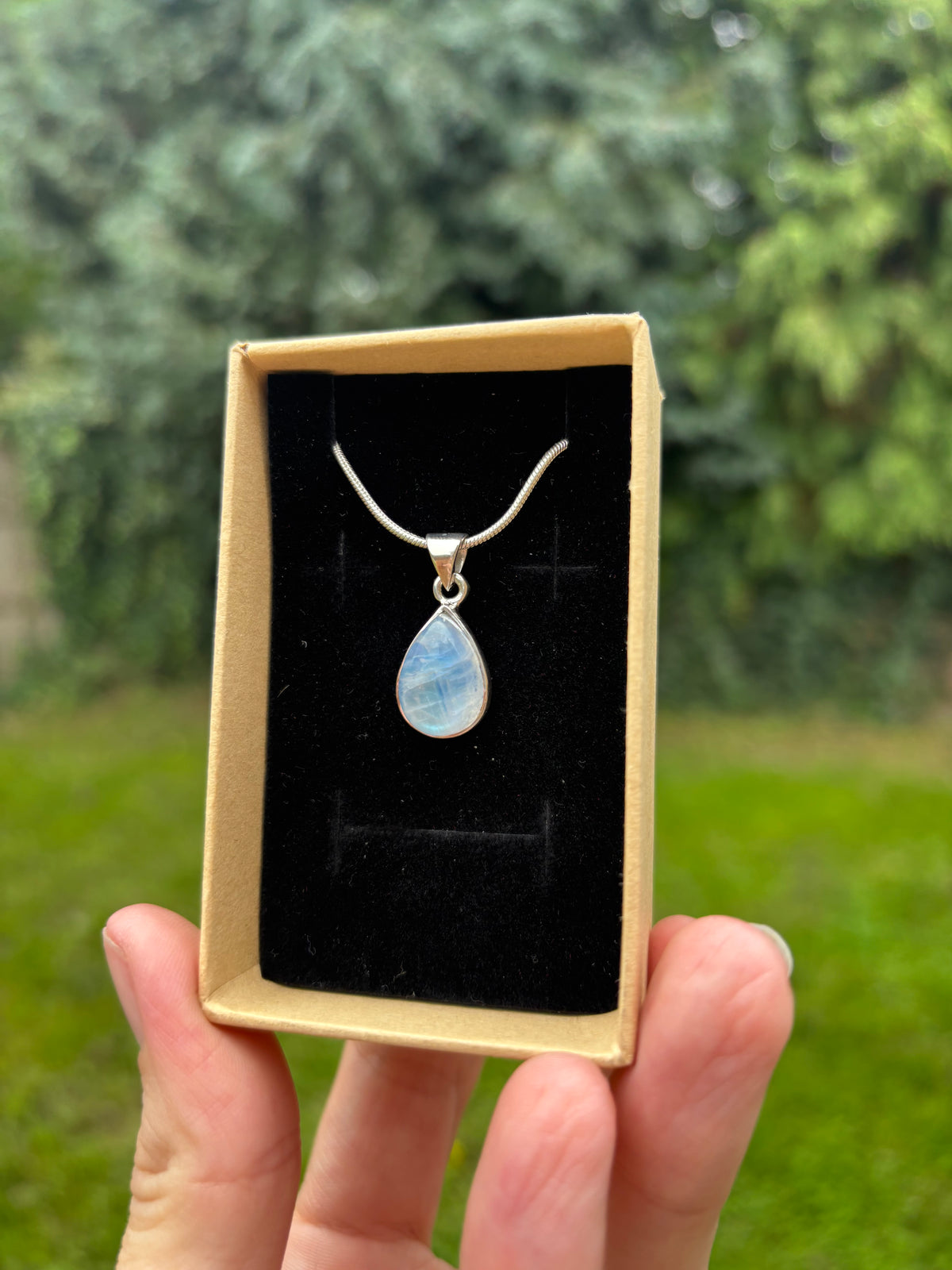Blue Moonstone 925 silver necklace