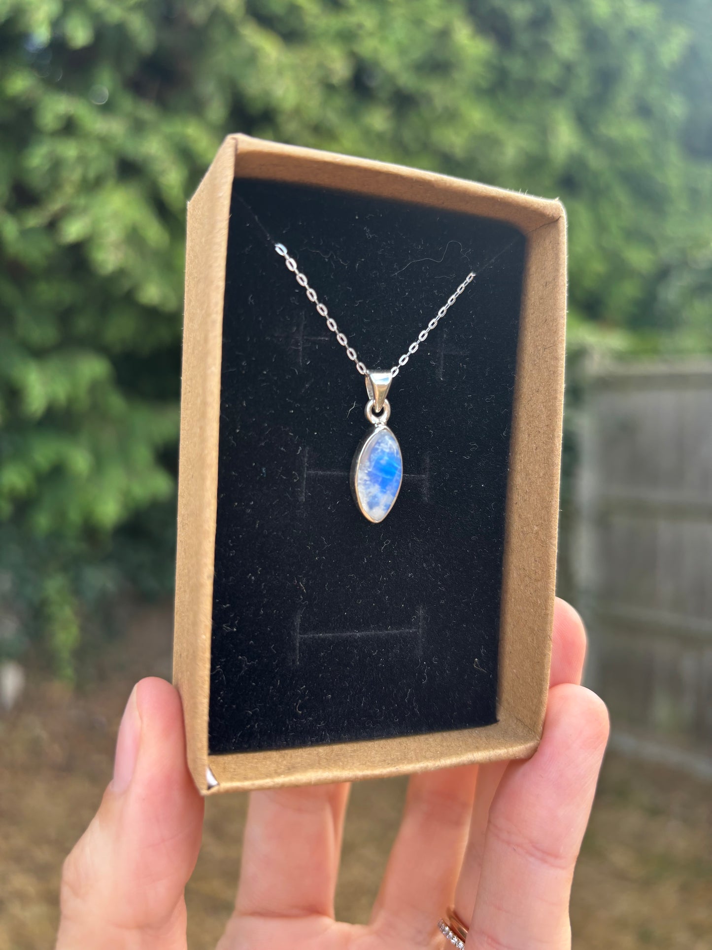 Blue Moonstone 925 silver necklace