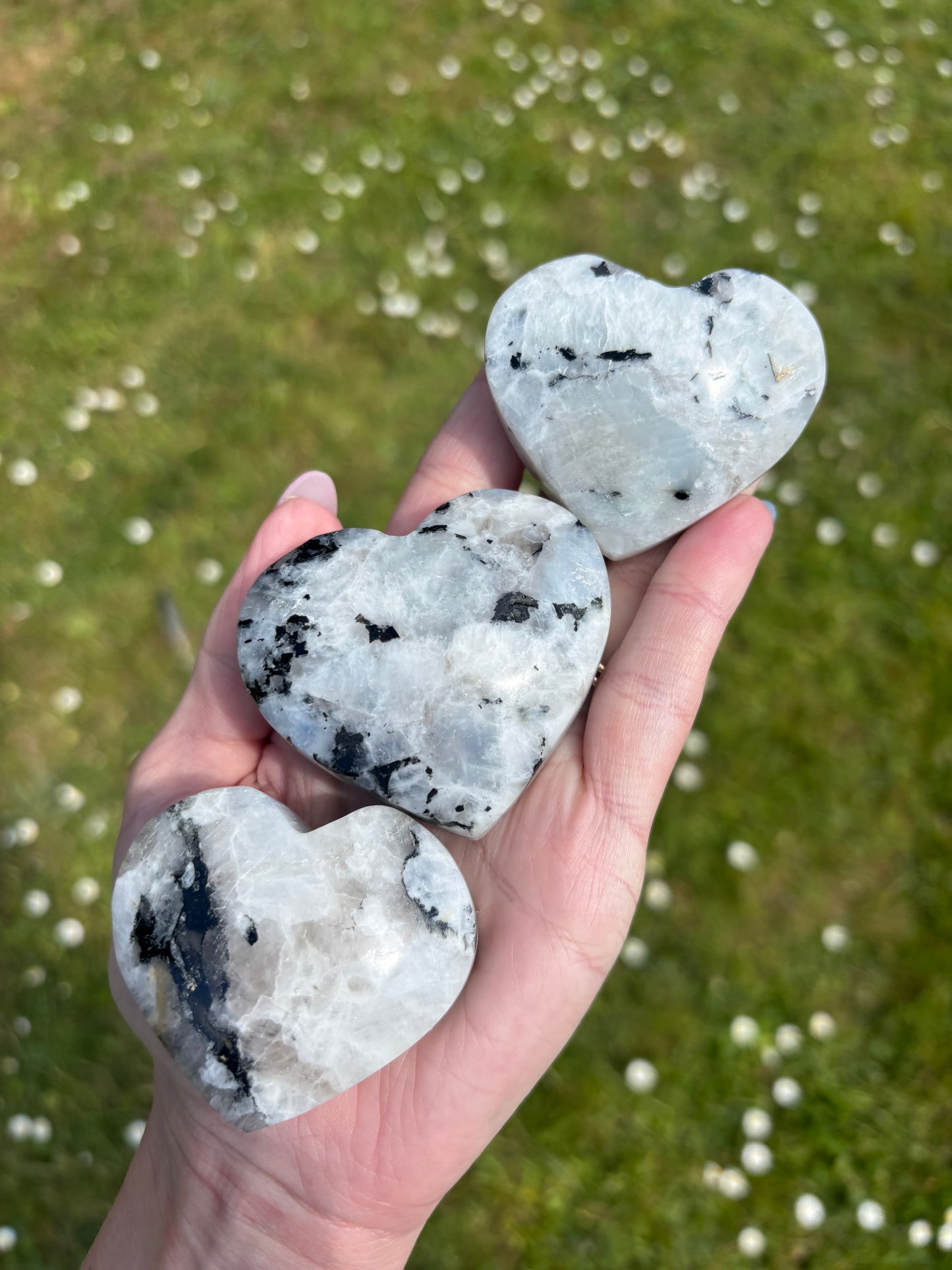 Rainbow moonstone heart