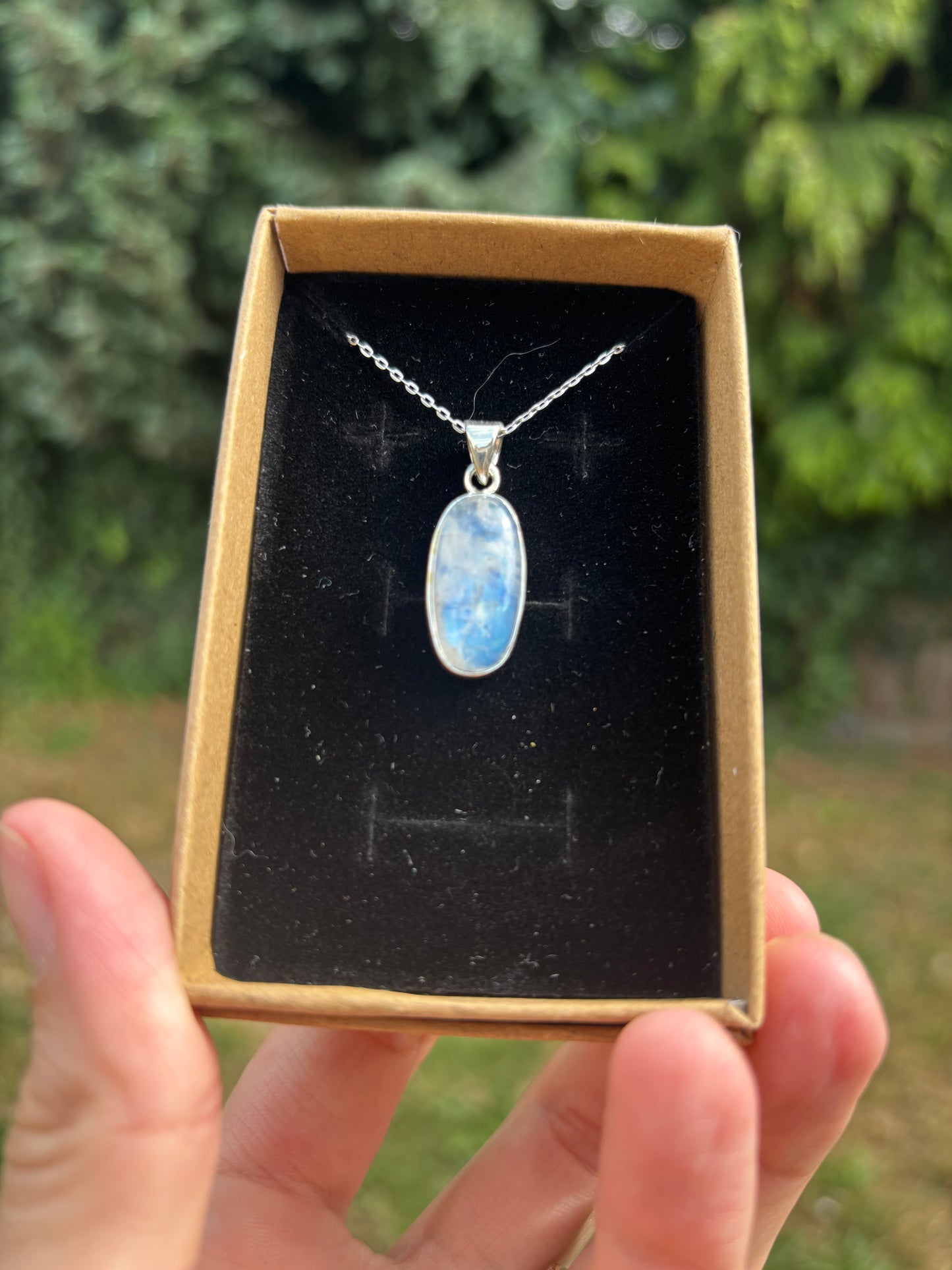 Blue Moonstone 925 silver necklace