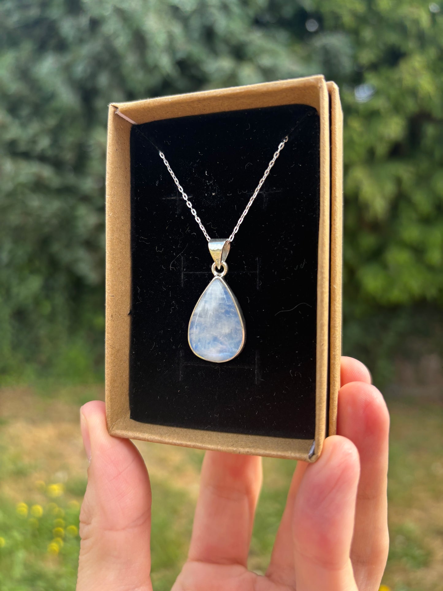 Blue Moonstone 925 silver necklace