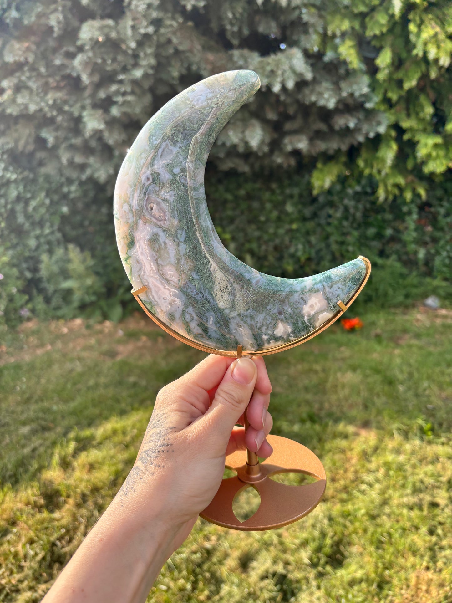 Moss agate moon