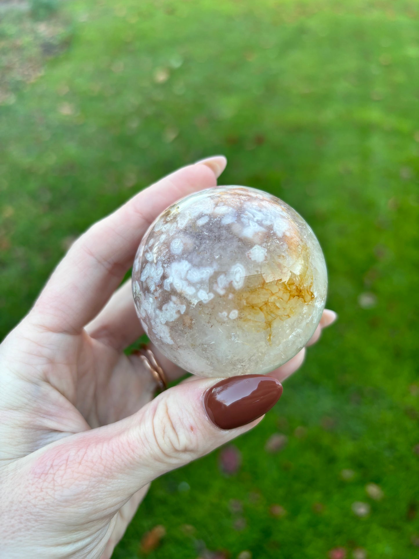 Flower Agate sphere