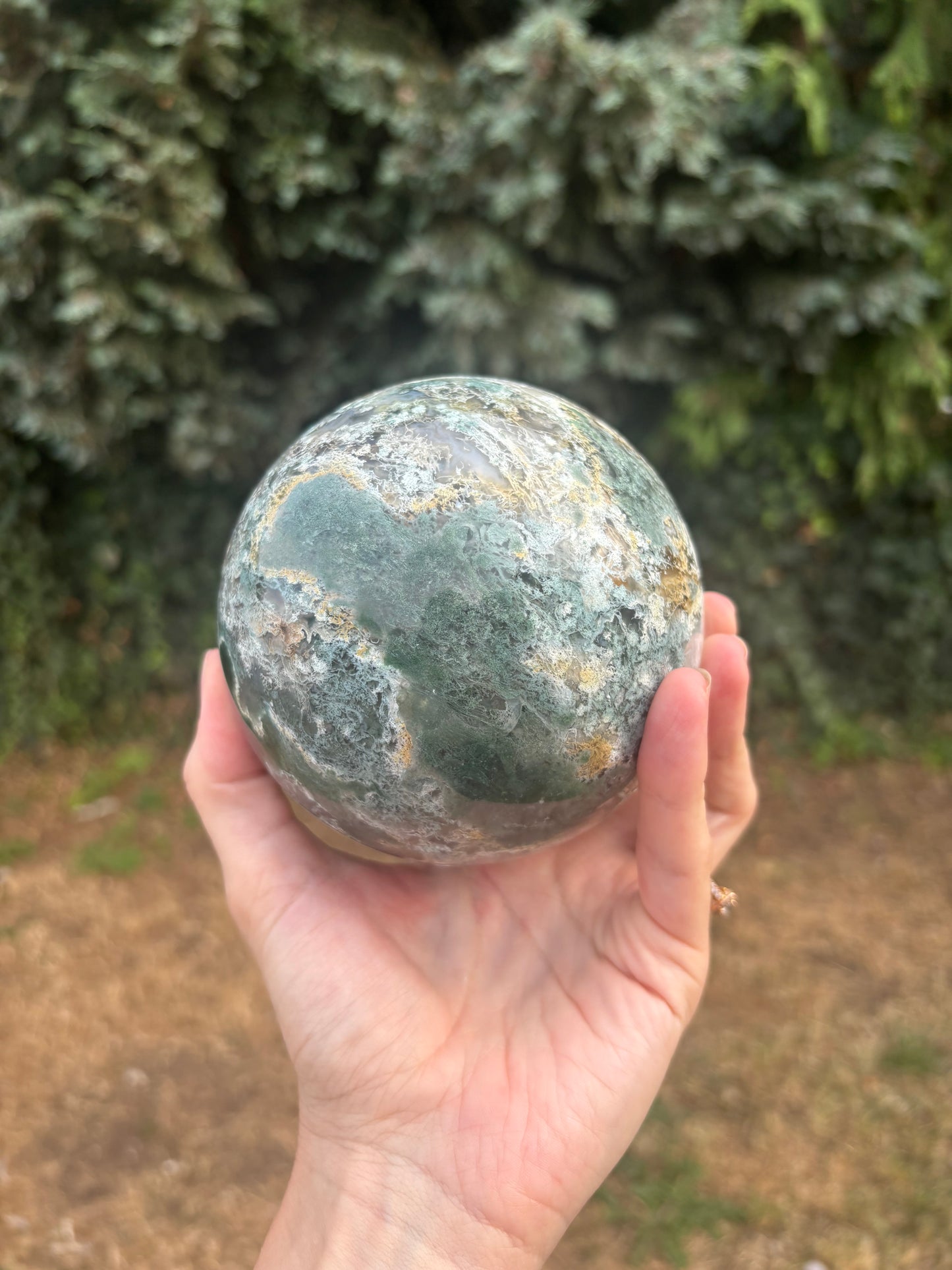 Moss Agate large sphere
