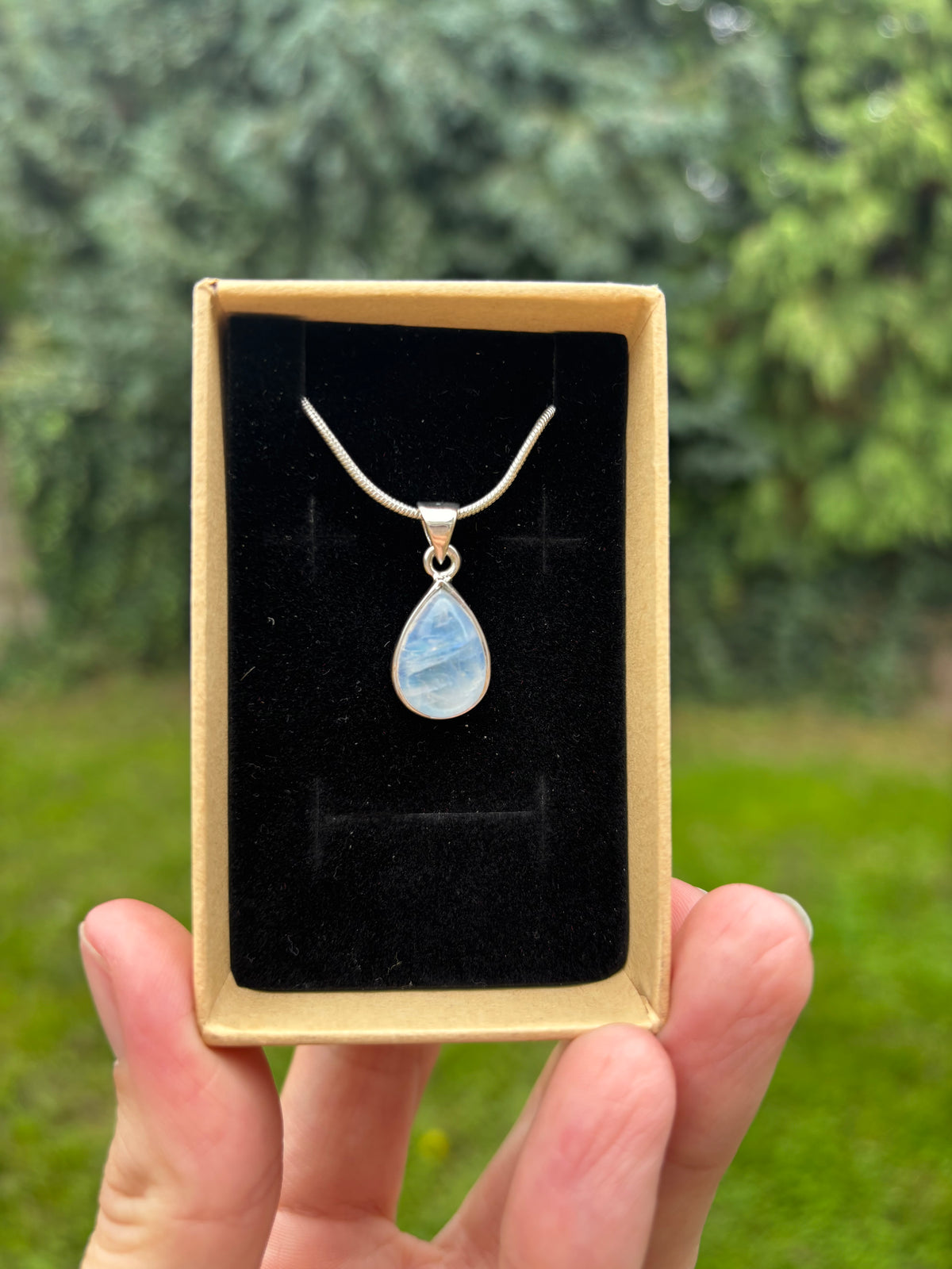 Blue Moonstone 925 silver necklace