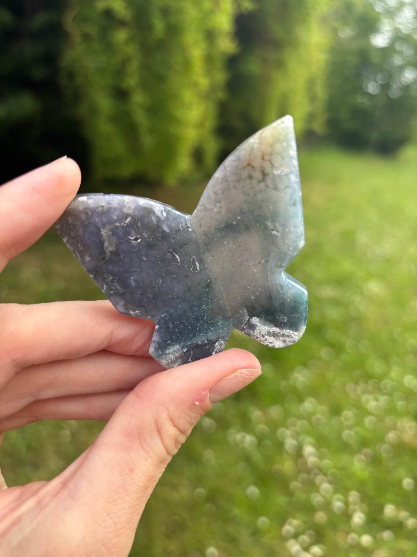 Grape agate 3D butterfly