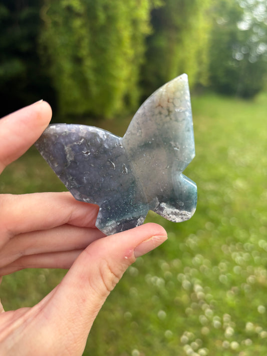 Grape agate 3D butterfly