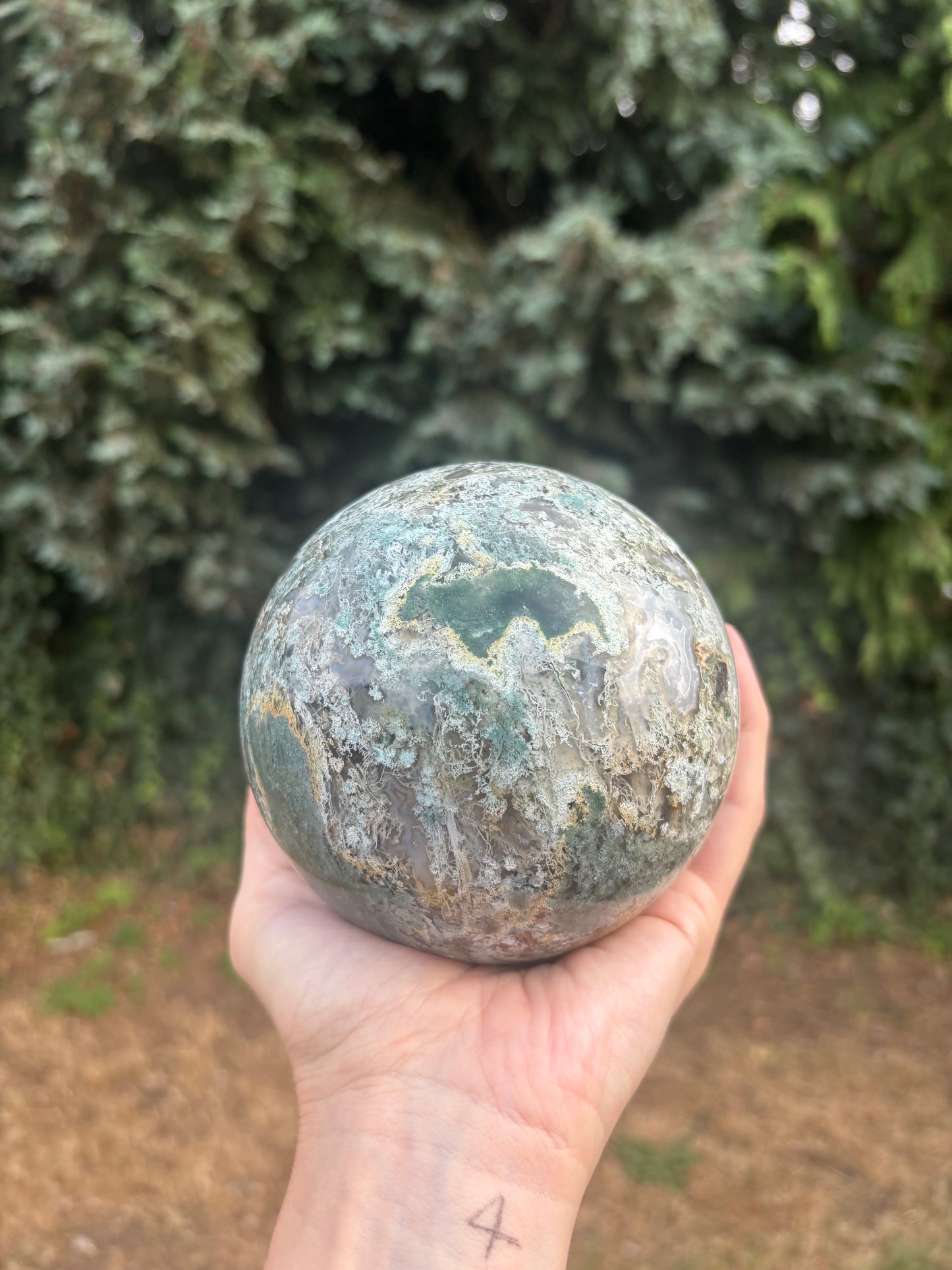 Moss Agate large sphere