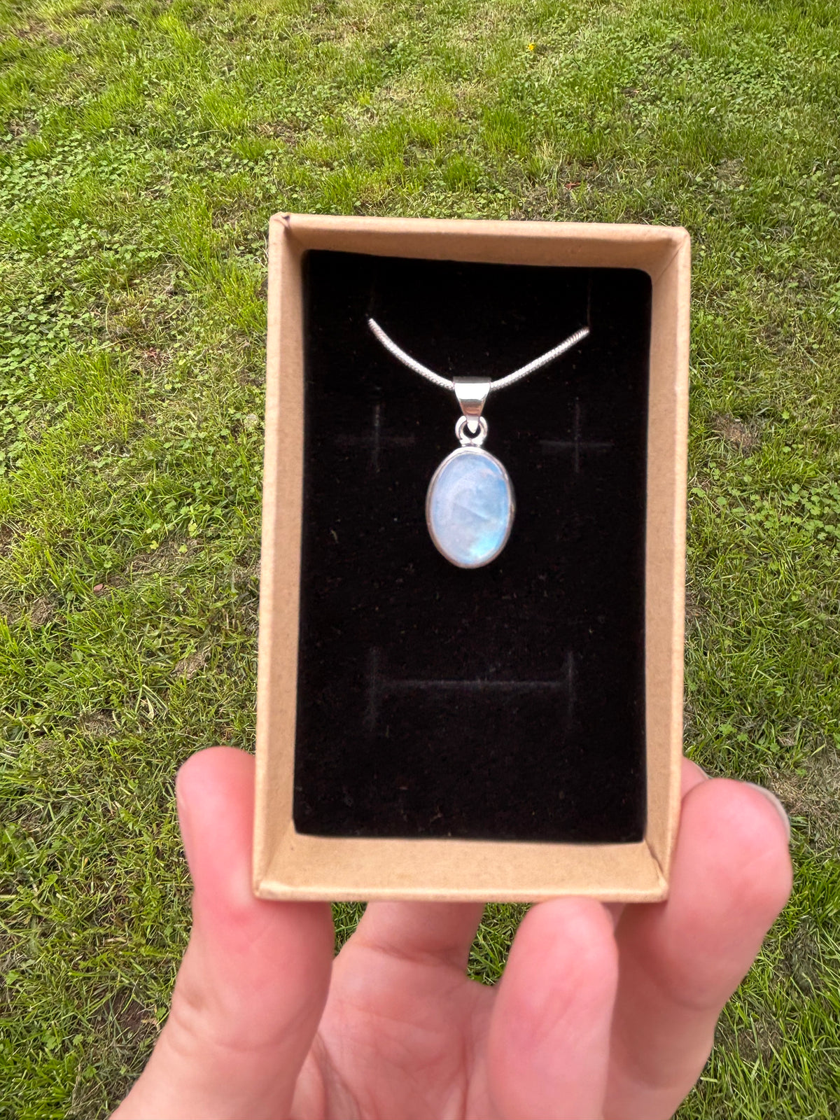 Blue Moonstone 925 silver necklace