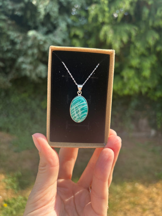 Amazonite 925 sterling silver necklace