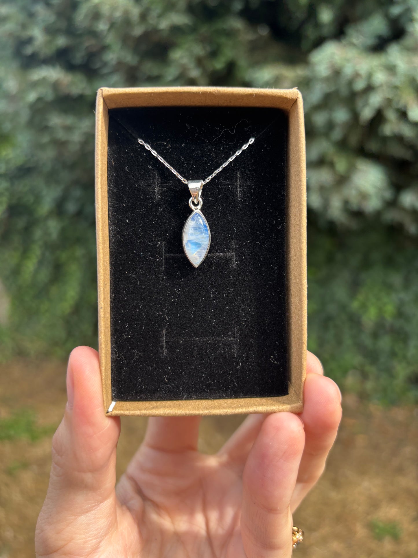 Blue Moonstone 925 silver necklace