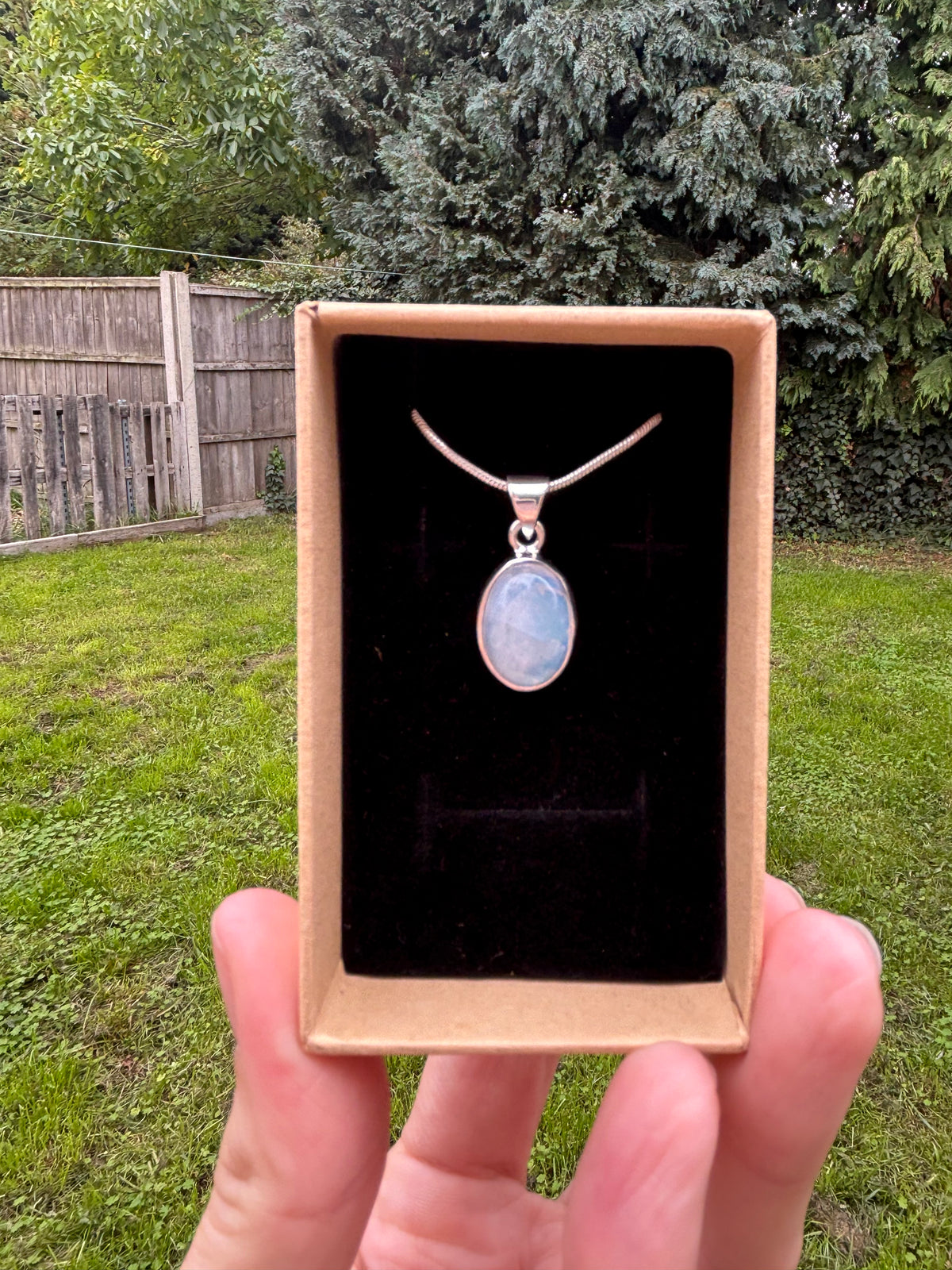 Blue Moonstone 925 silver necklace