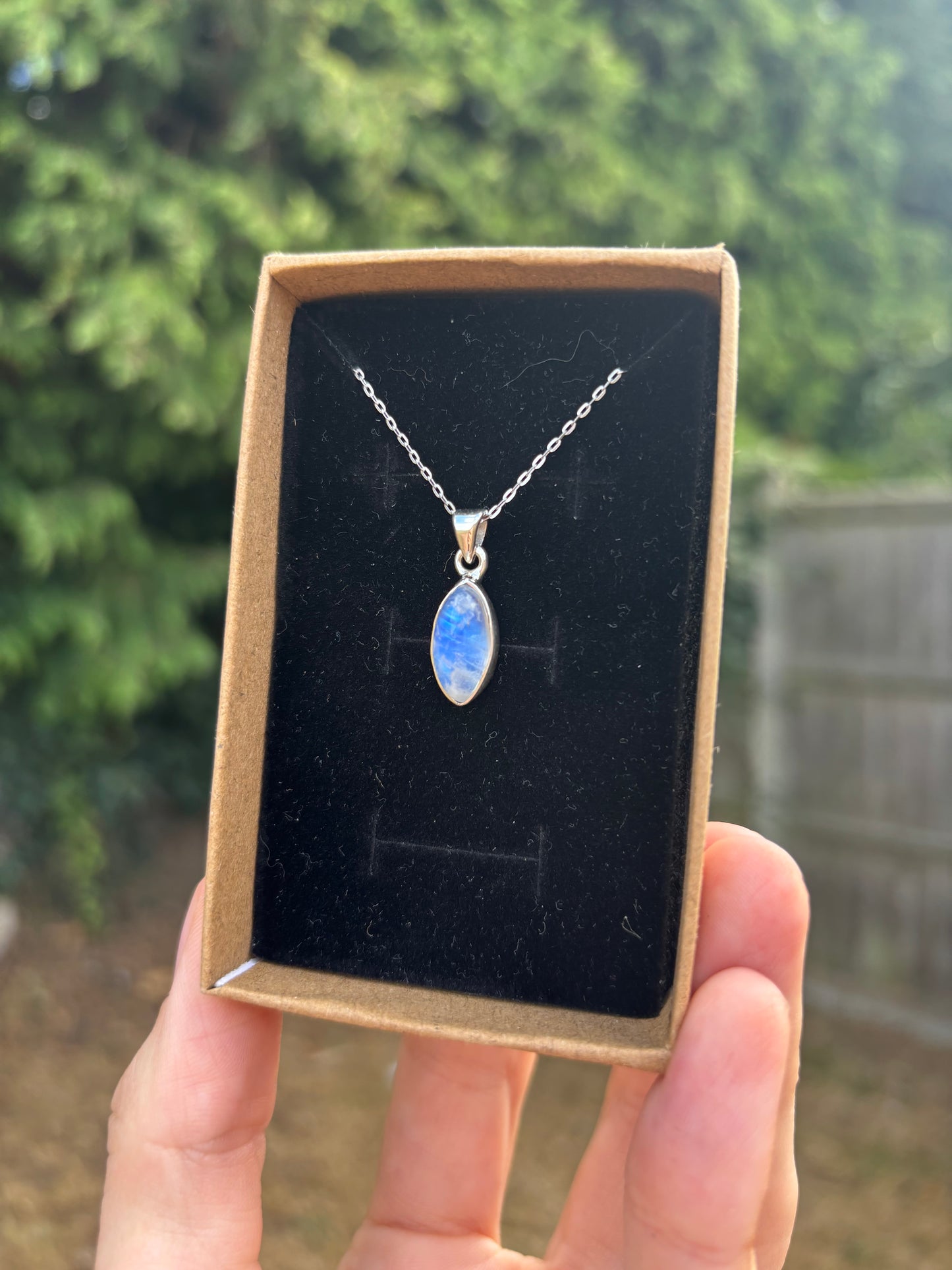 Blue Moonstone 925 silver necklace