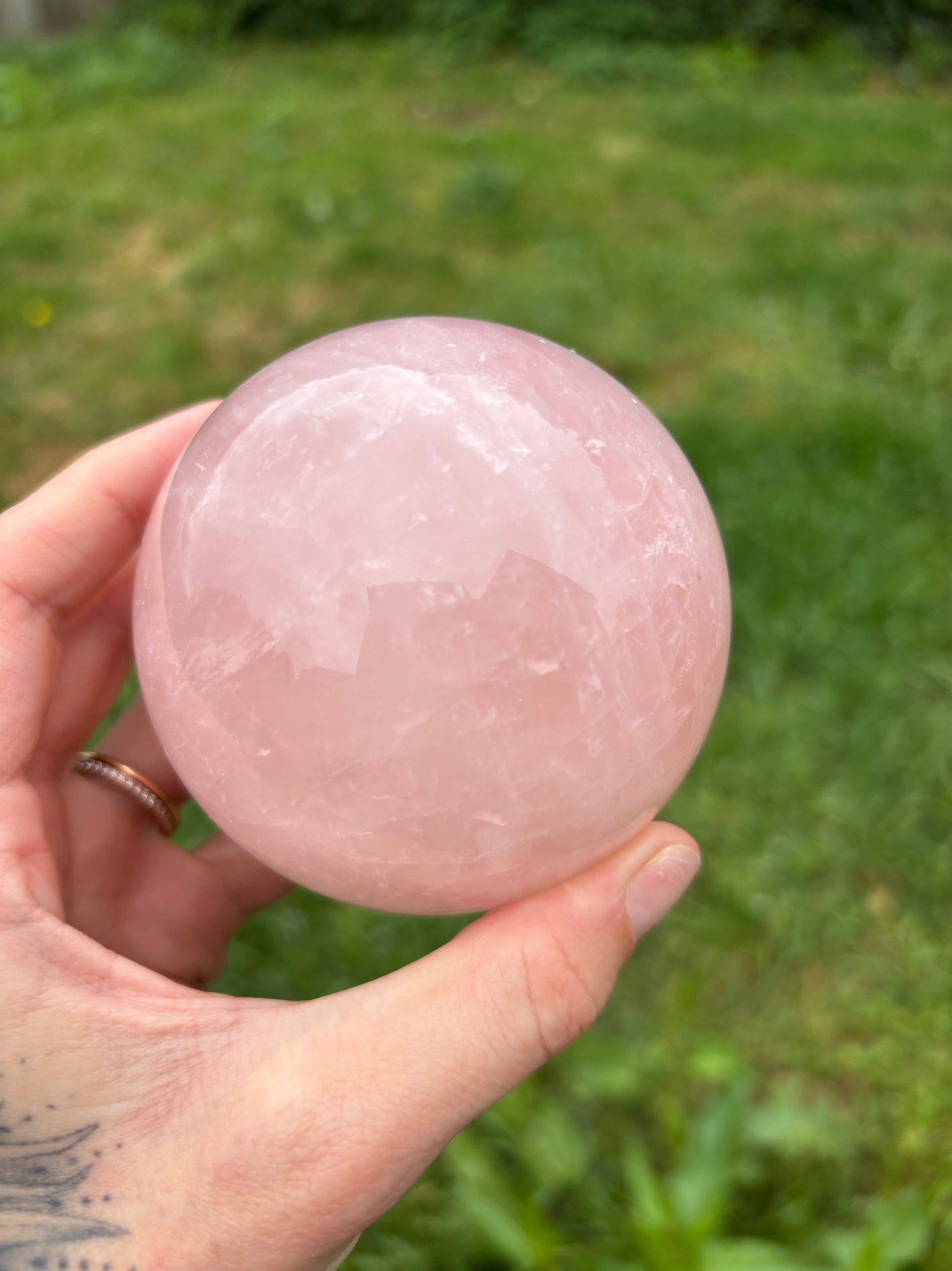 Large Starlight Rose quartz sphere