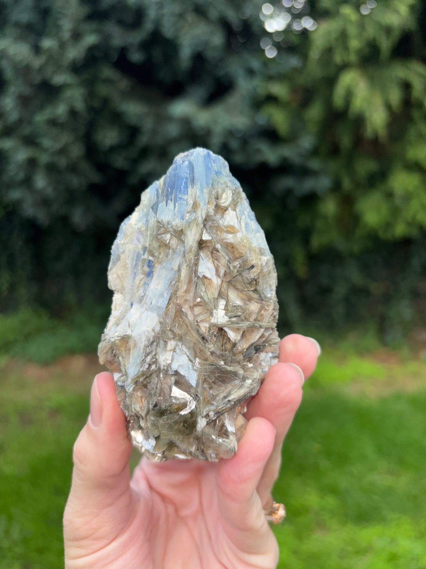 Blue kyanite on stand