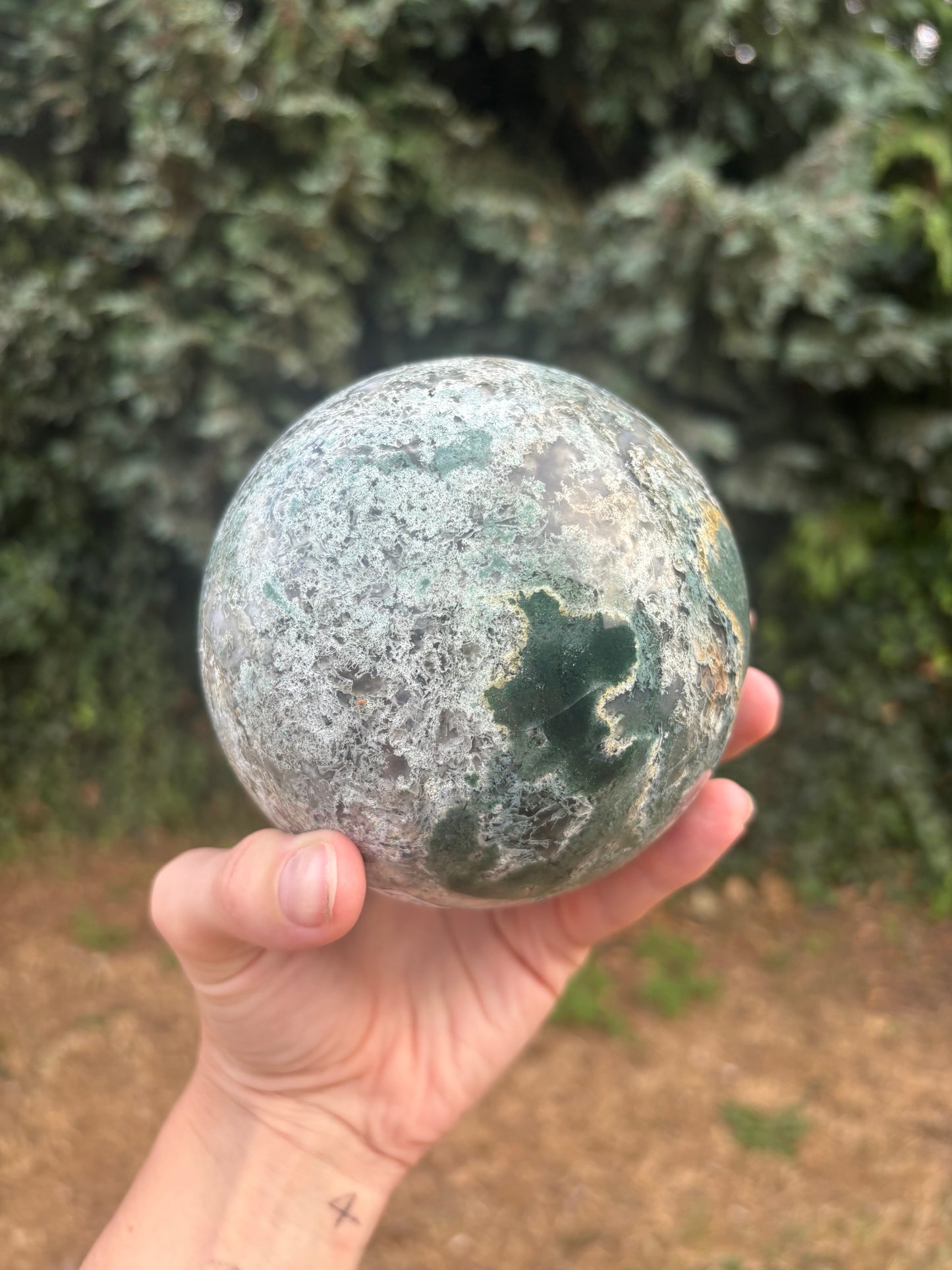 Moss Agate large sphere