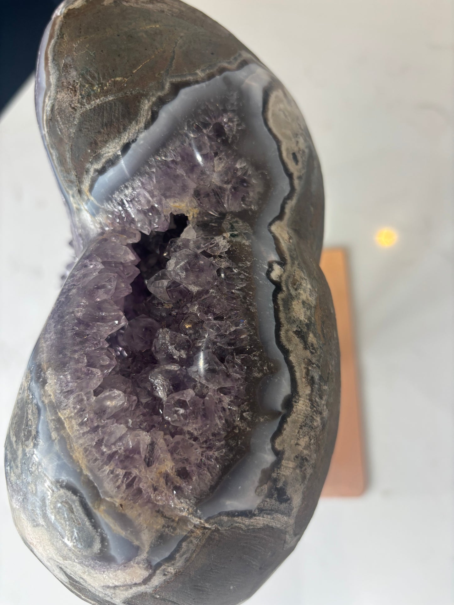 Amethyst heart on stand