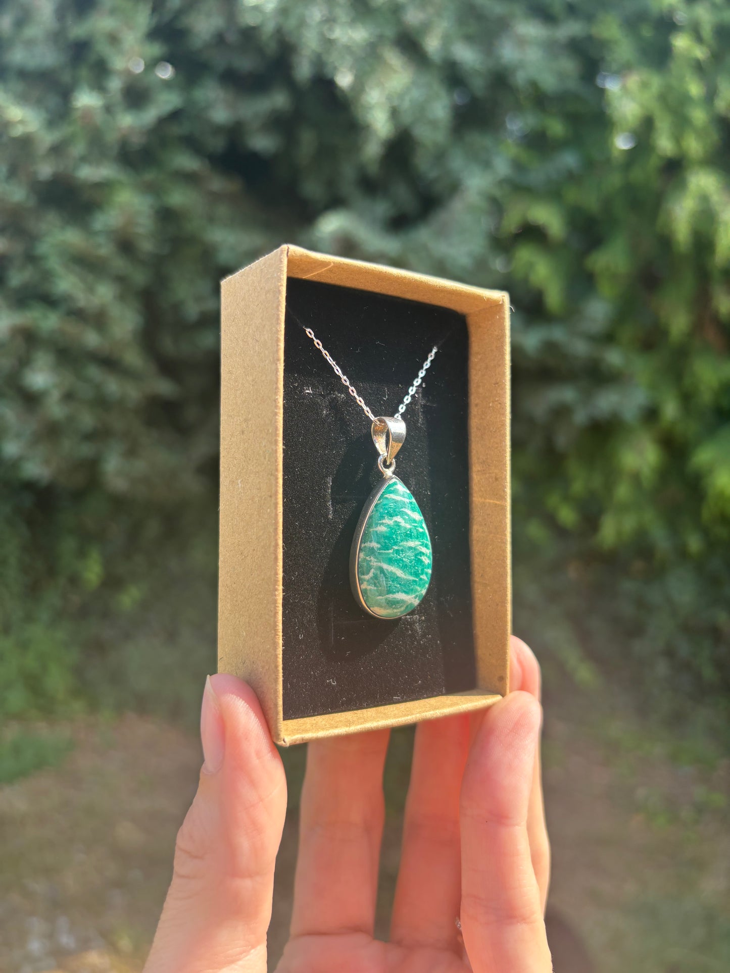 Amazonite sterling silver necklace