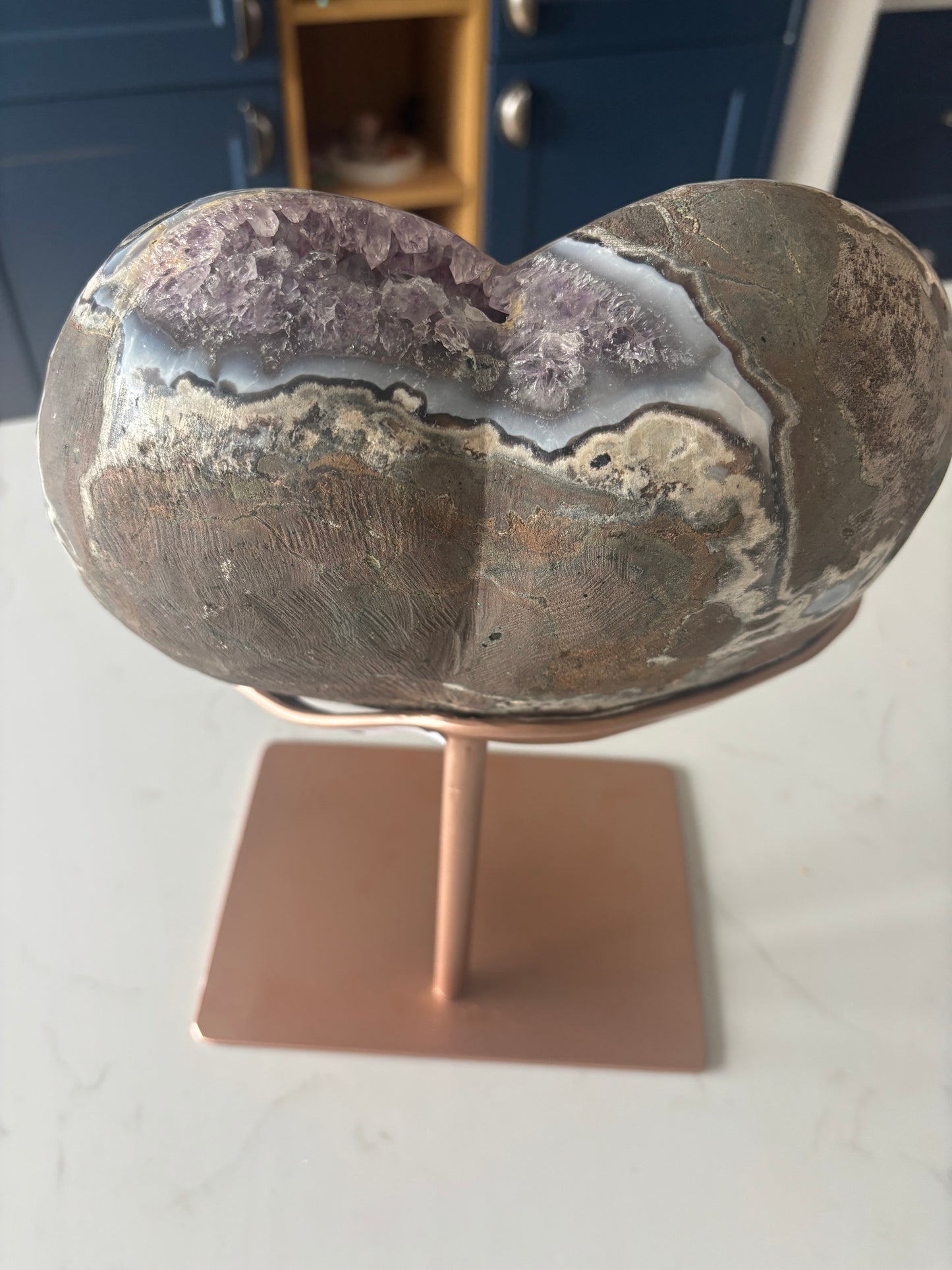 Amethyst heart on stand