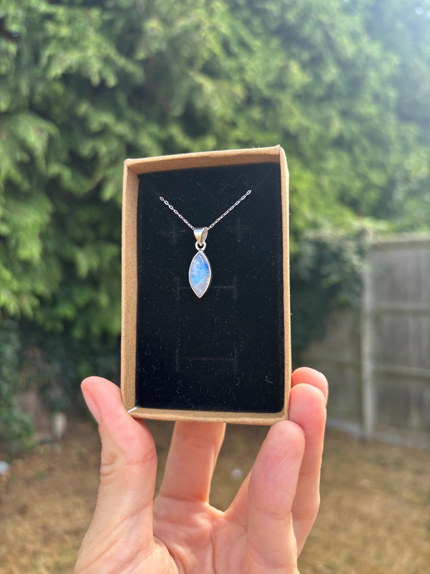 Blue Moonstone 925 silver necklace