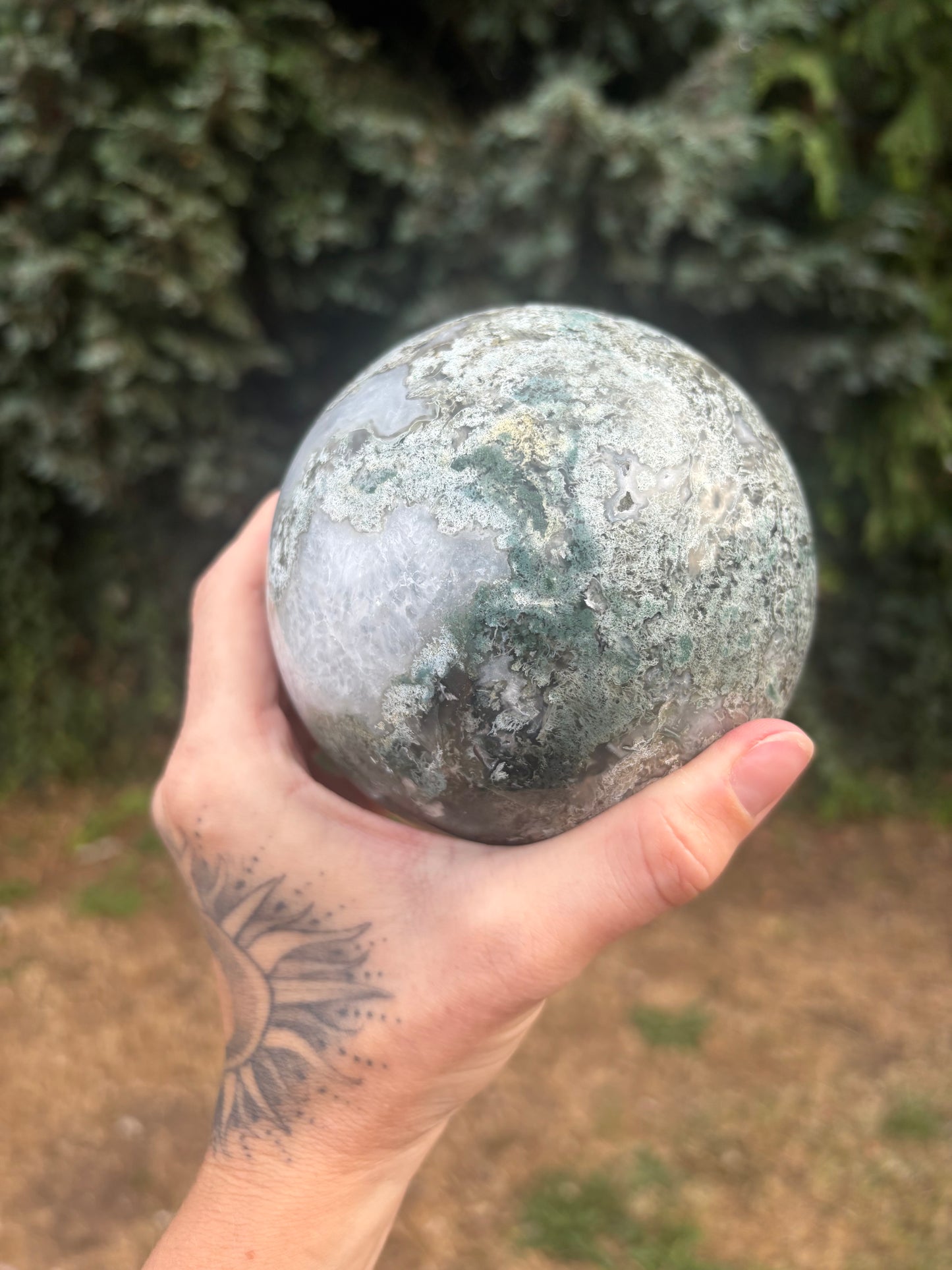 Moss Agate large sphere