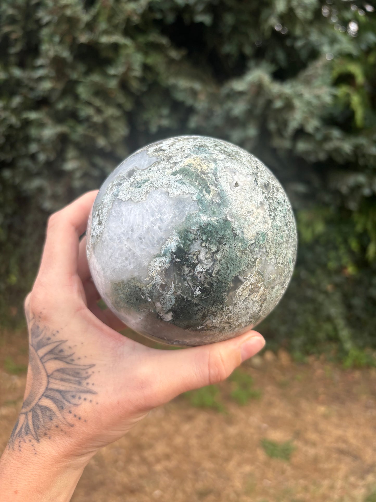 Moss Agate large sphere