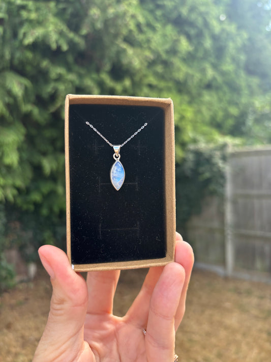 Blue Moonstone 925 silver necklace
