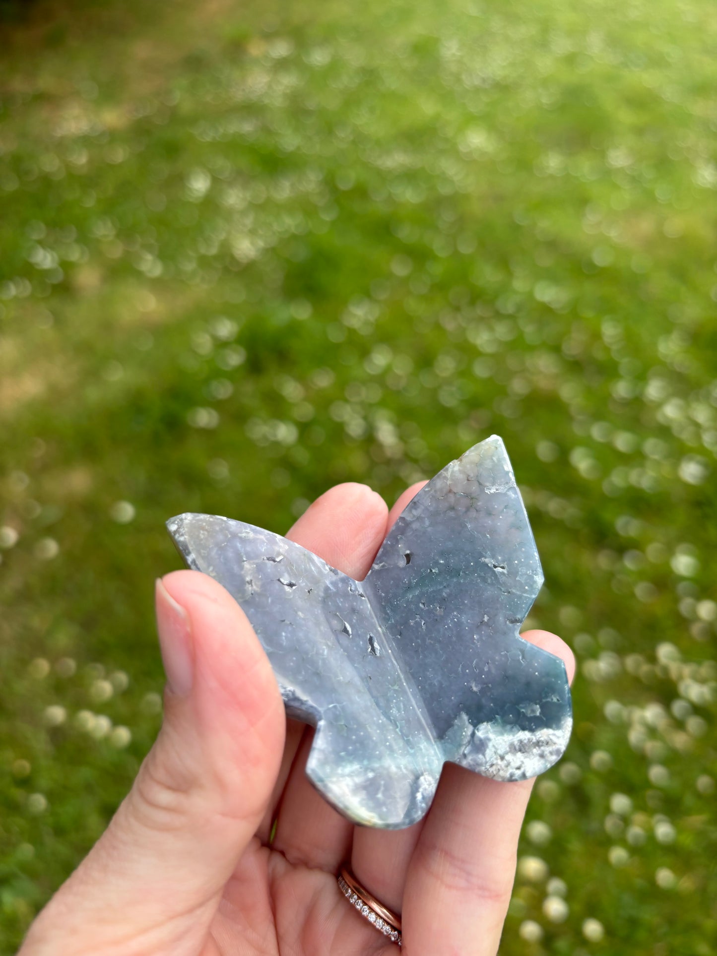 Grape agate 3D butterfly