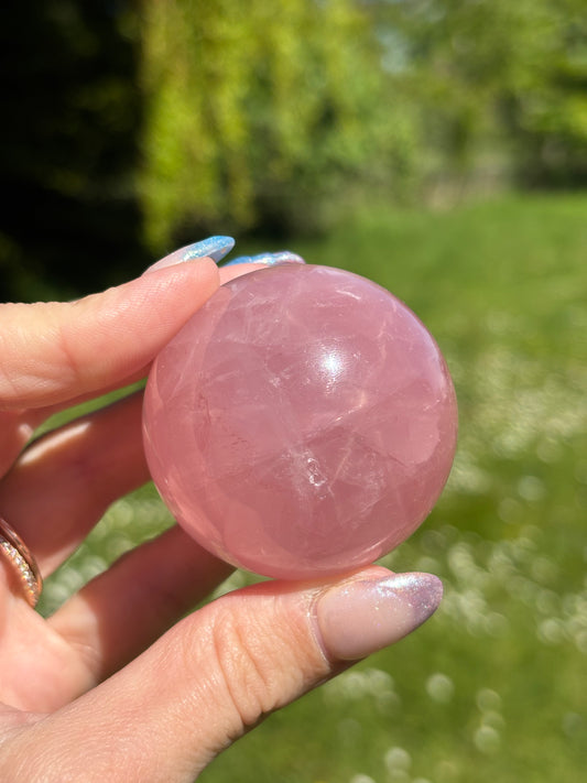 Starlight Rose quartz sphere