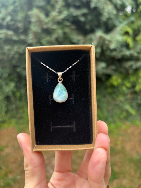 Larimar 925 silver necklace