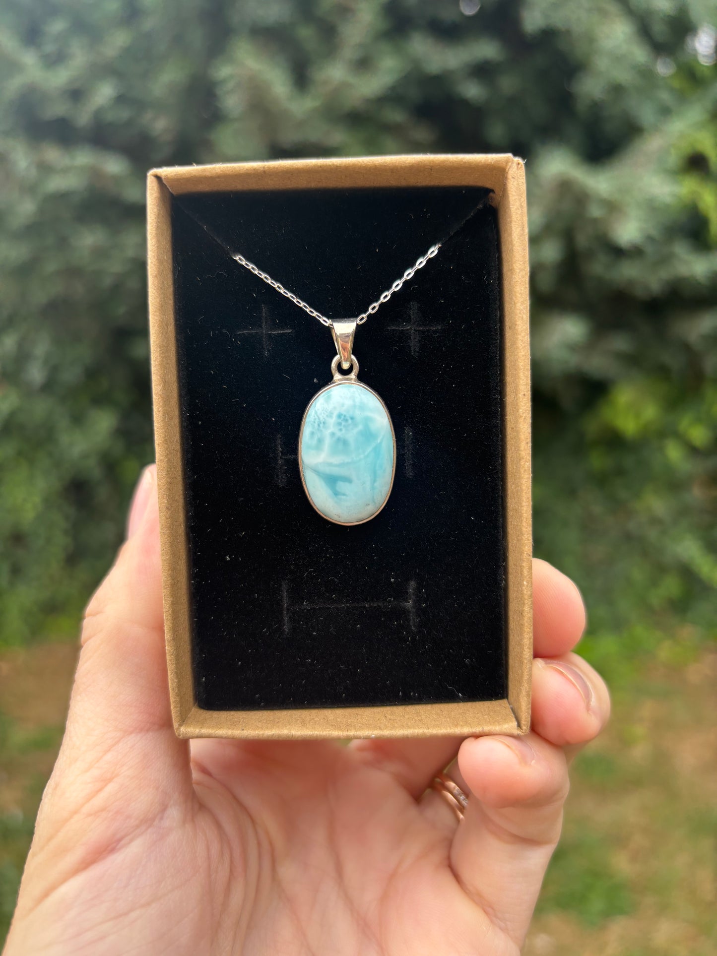 Larimar 925 silver necklace