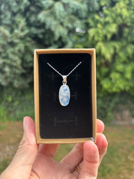 Blue Moonstone 925 silver necklace