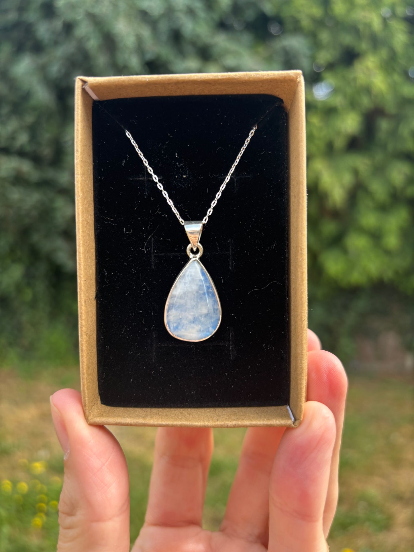 Blue Moonstone 925 silver necklace