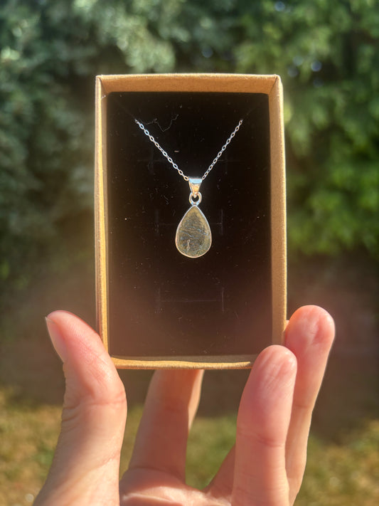Moldavite pendant 925 sterling silver