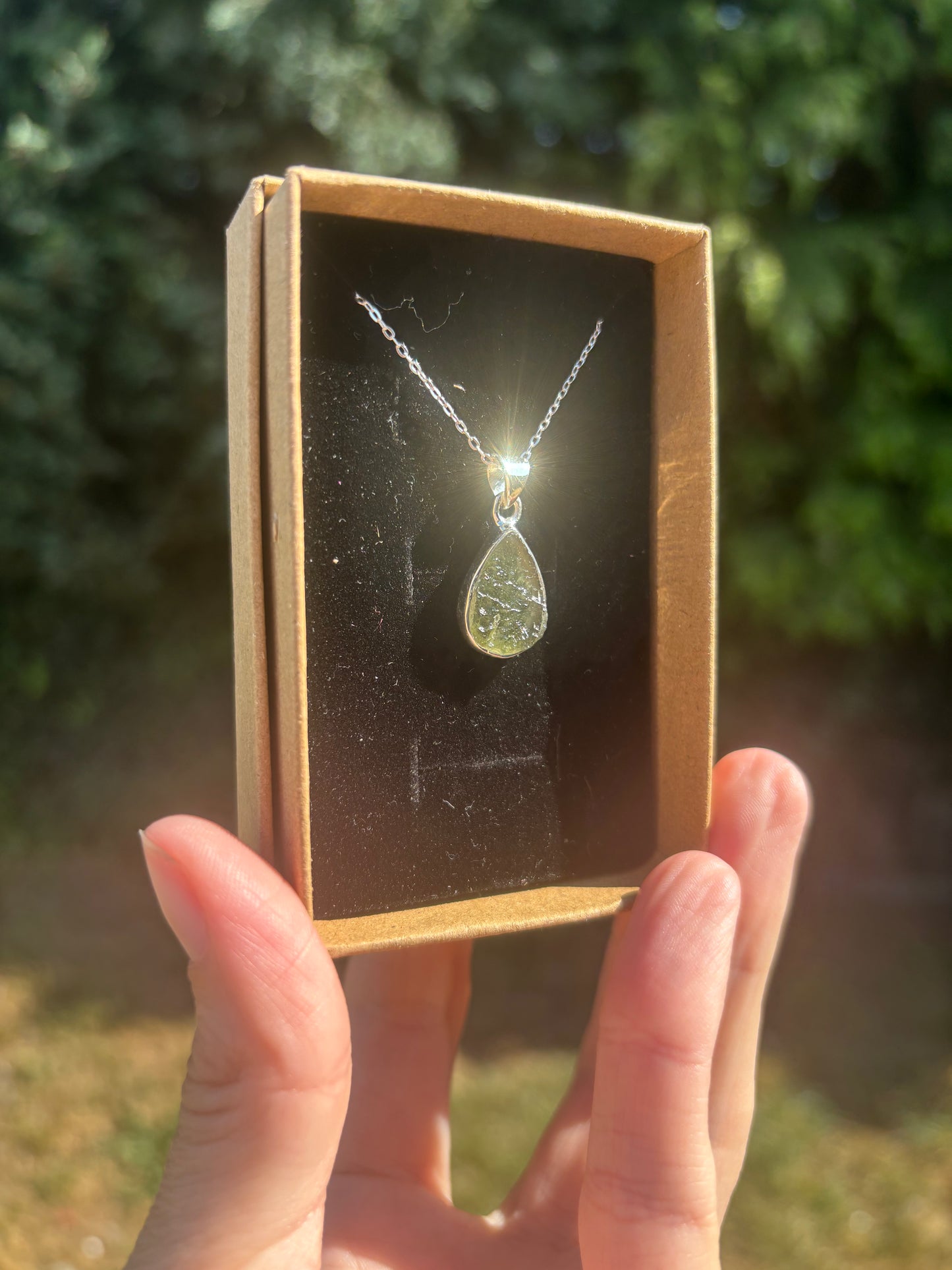 Moldavite pendant 925 sterling silver