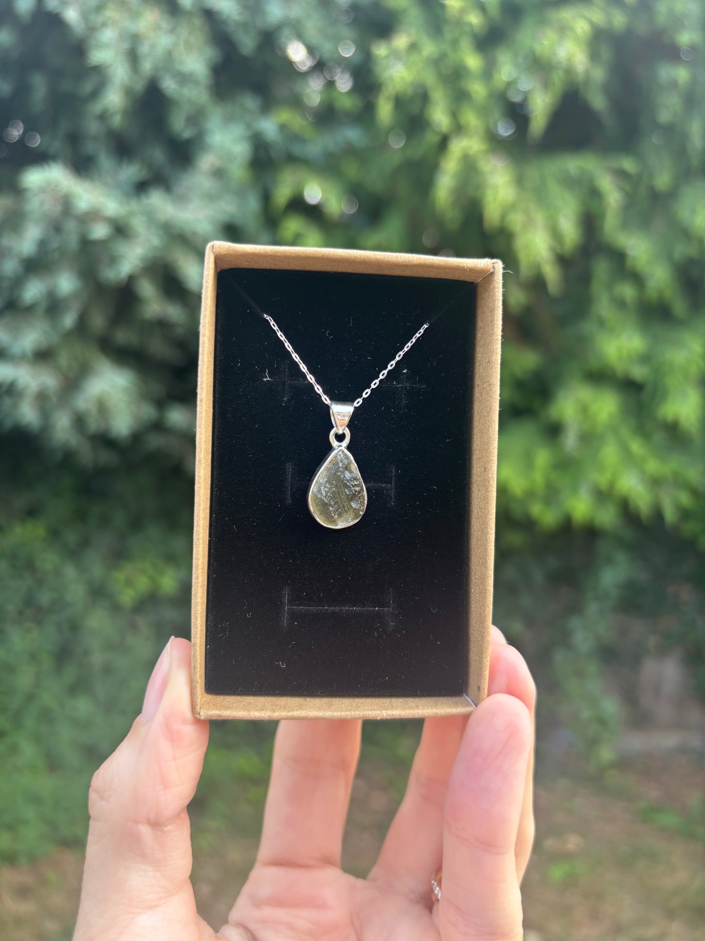 Moldavite pendant 925 sterling silver