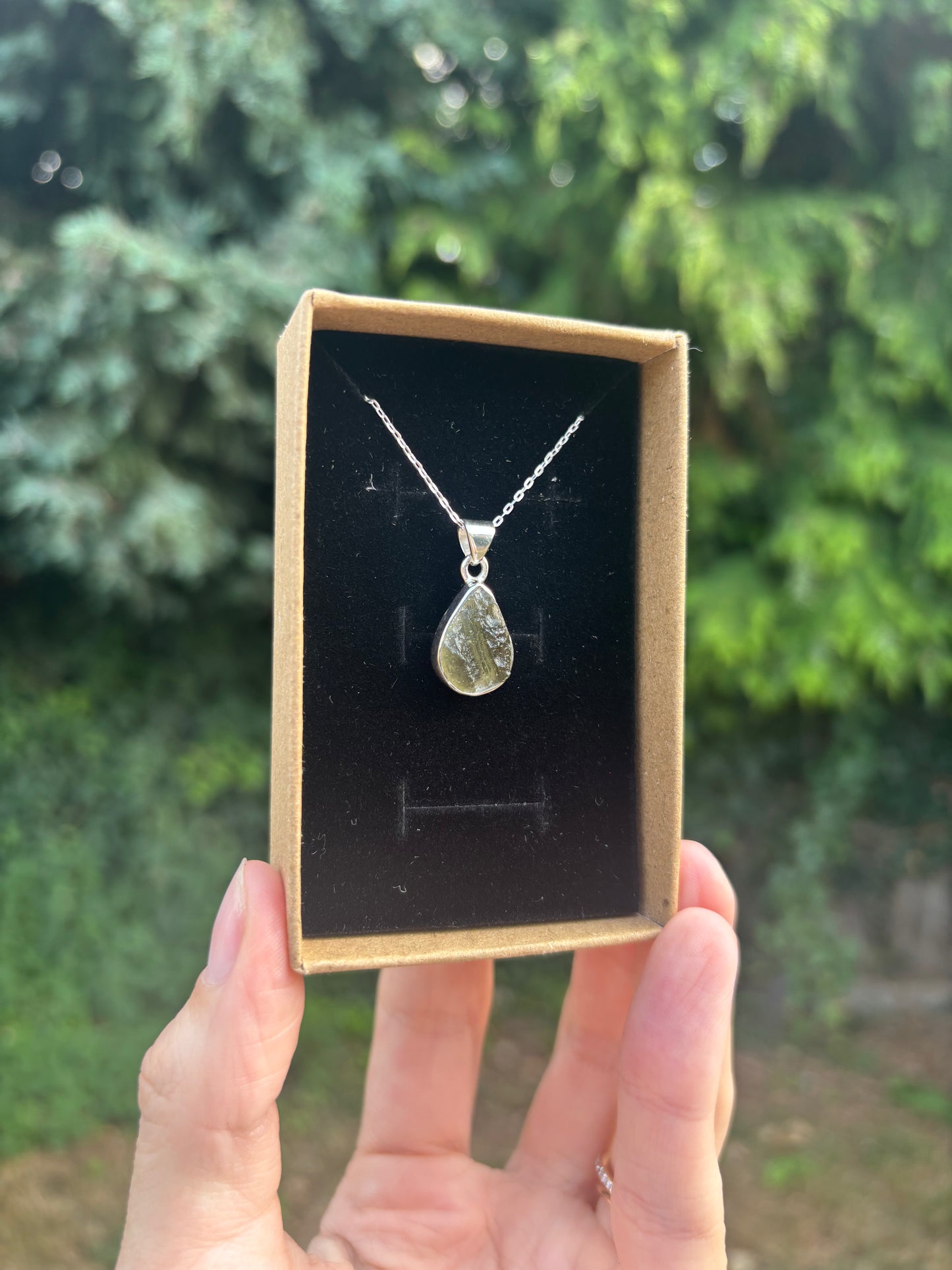 Moldavite pendant 925 sterling silver