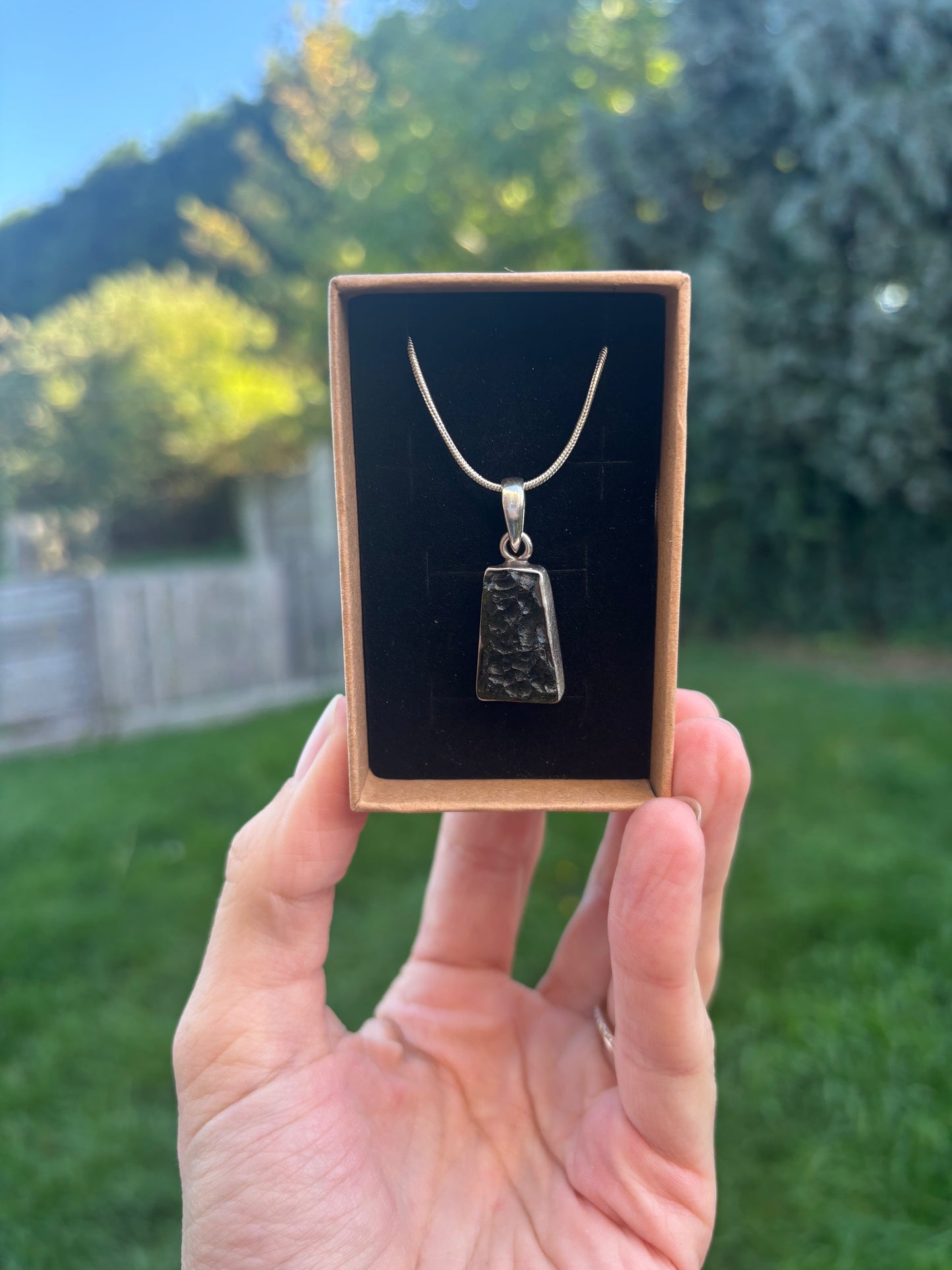 Moldavite pendant 925 sterling silver