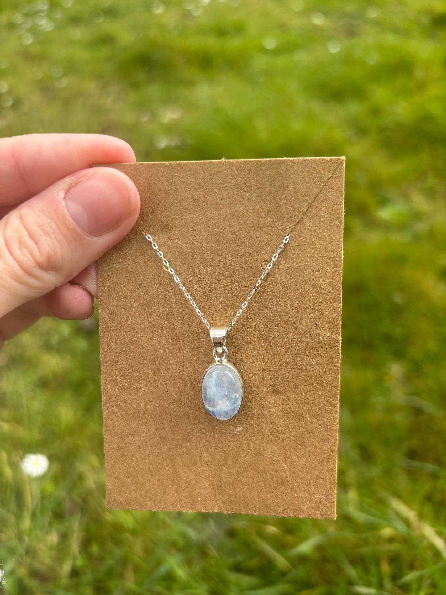 Blue Moonstone 925 silver necklace