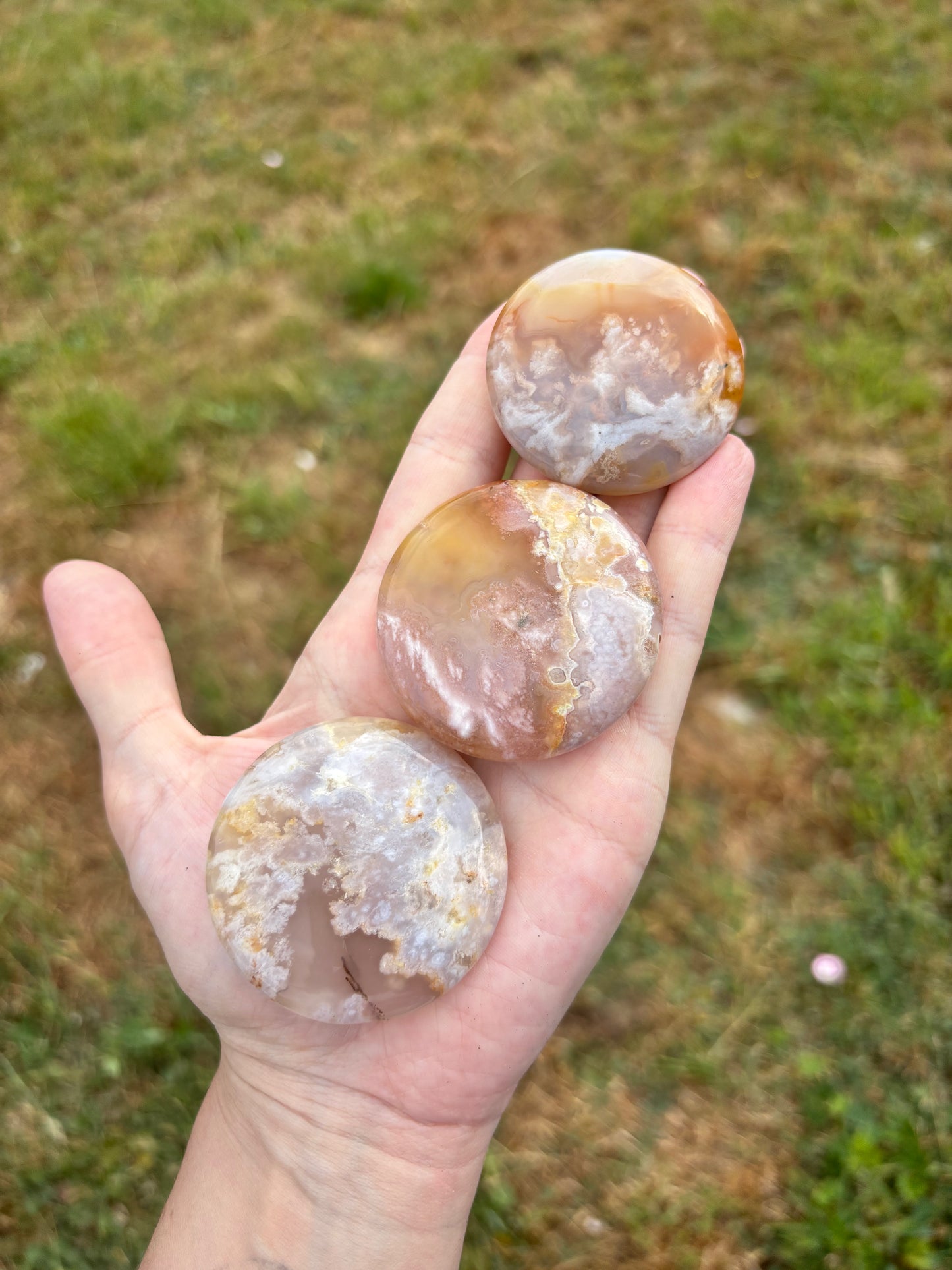 Flower Agate Palm stone