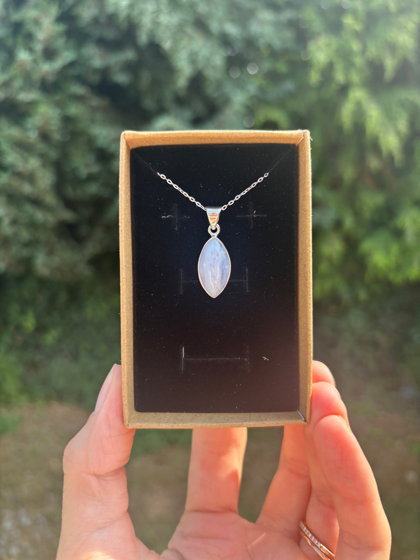 Blue Lace 925 sterling silver necklace