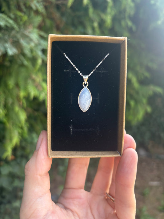 Blue Lace 925 sterling silver necklace