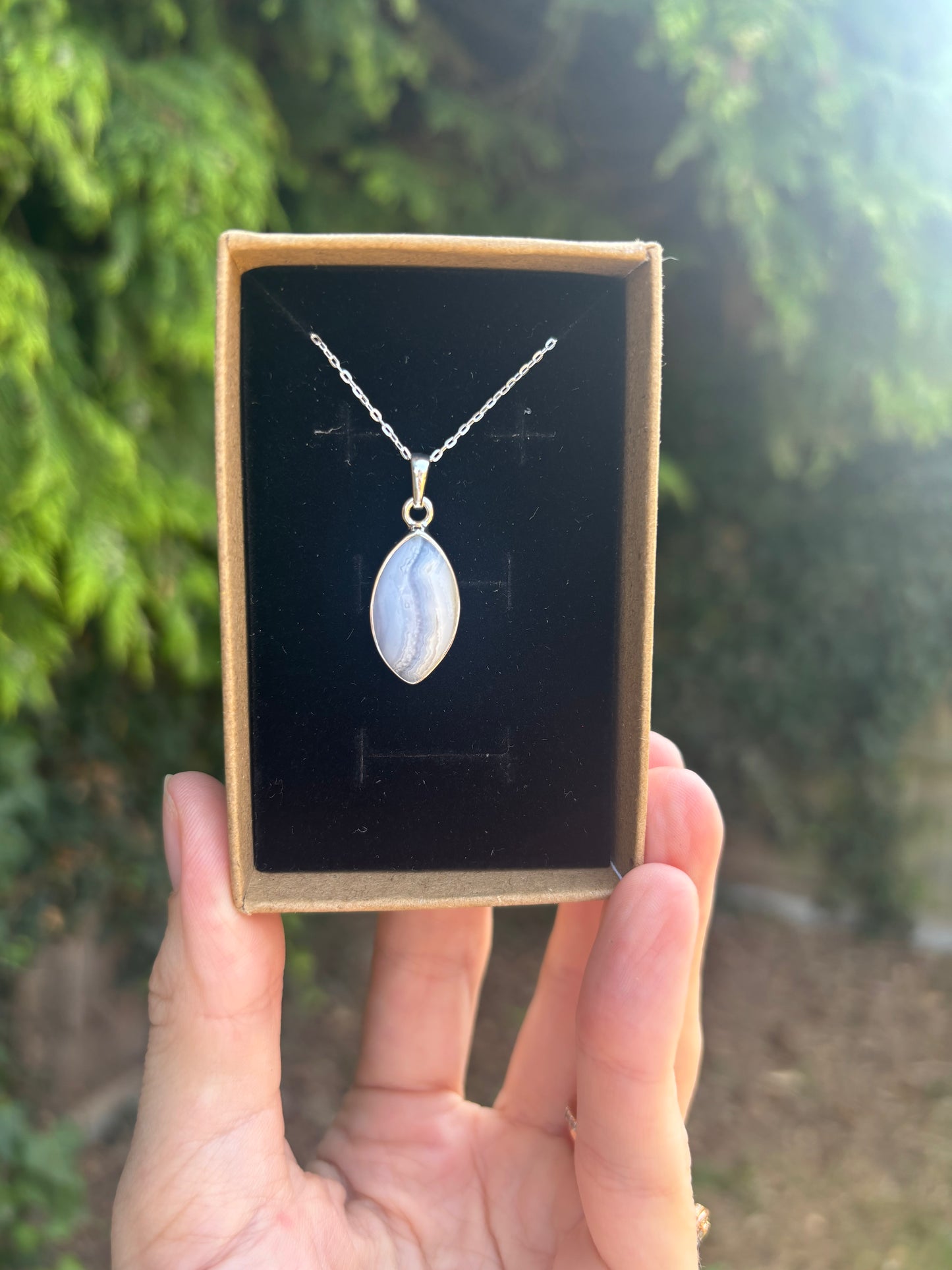 Blue Lace 925 sterling silver necklace