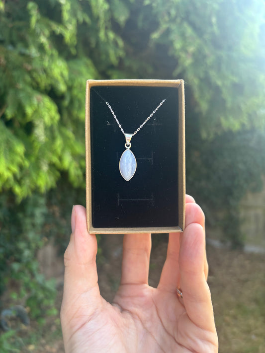 Blue Lace 925 sterling silver necklace