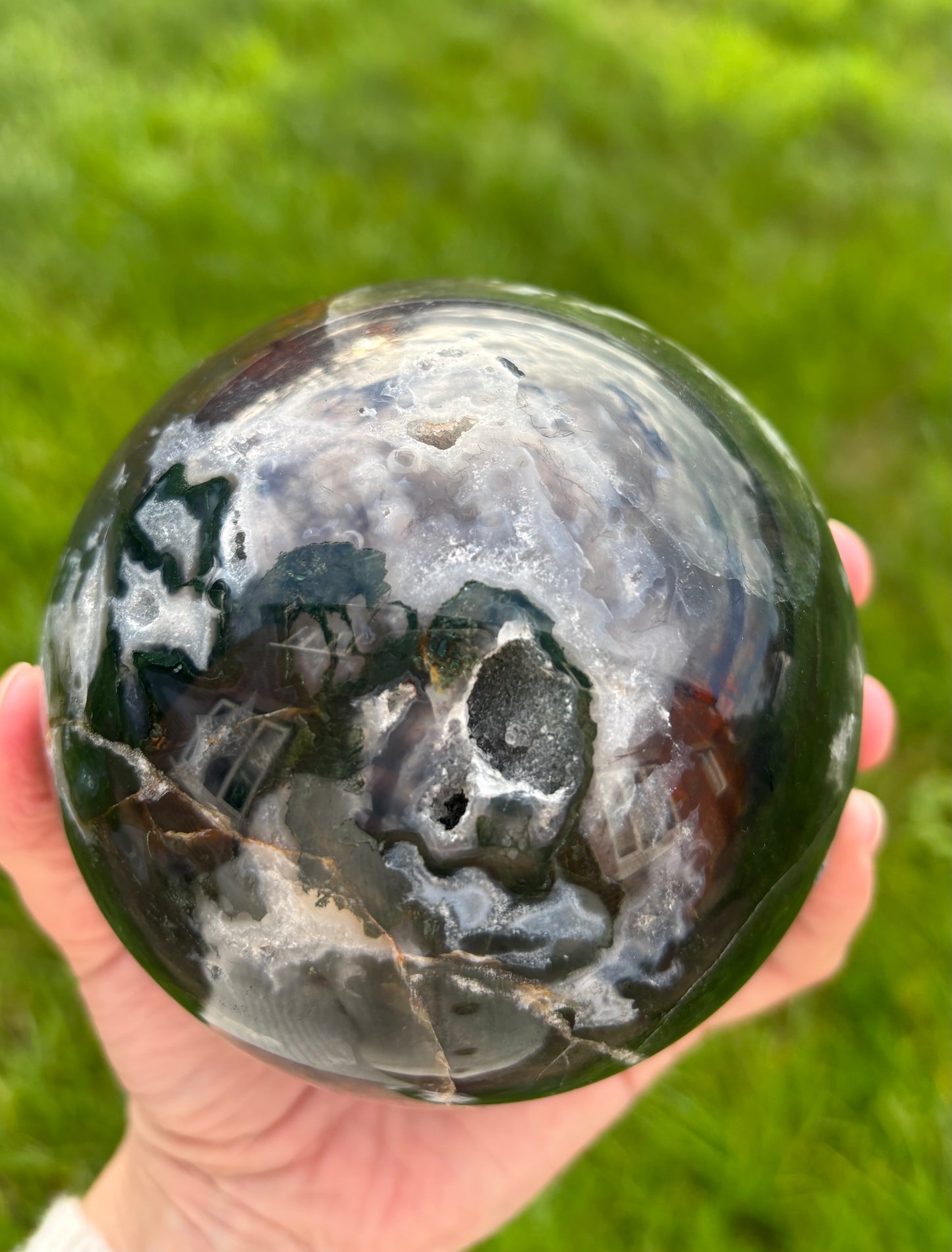 Large Moss Agate sphere