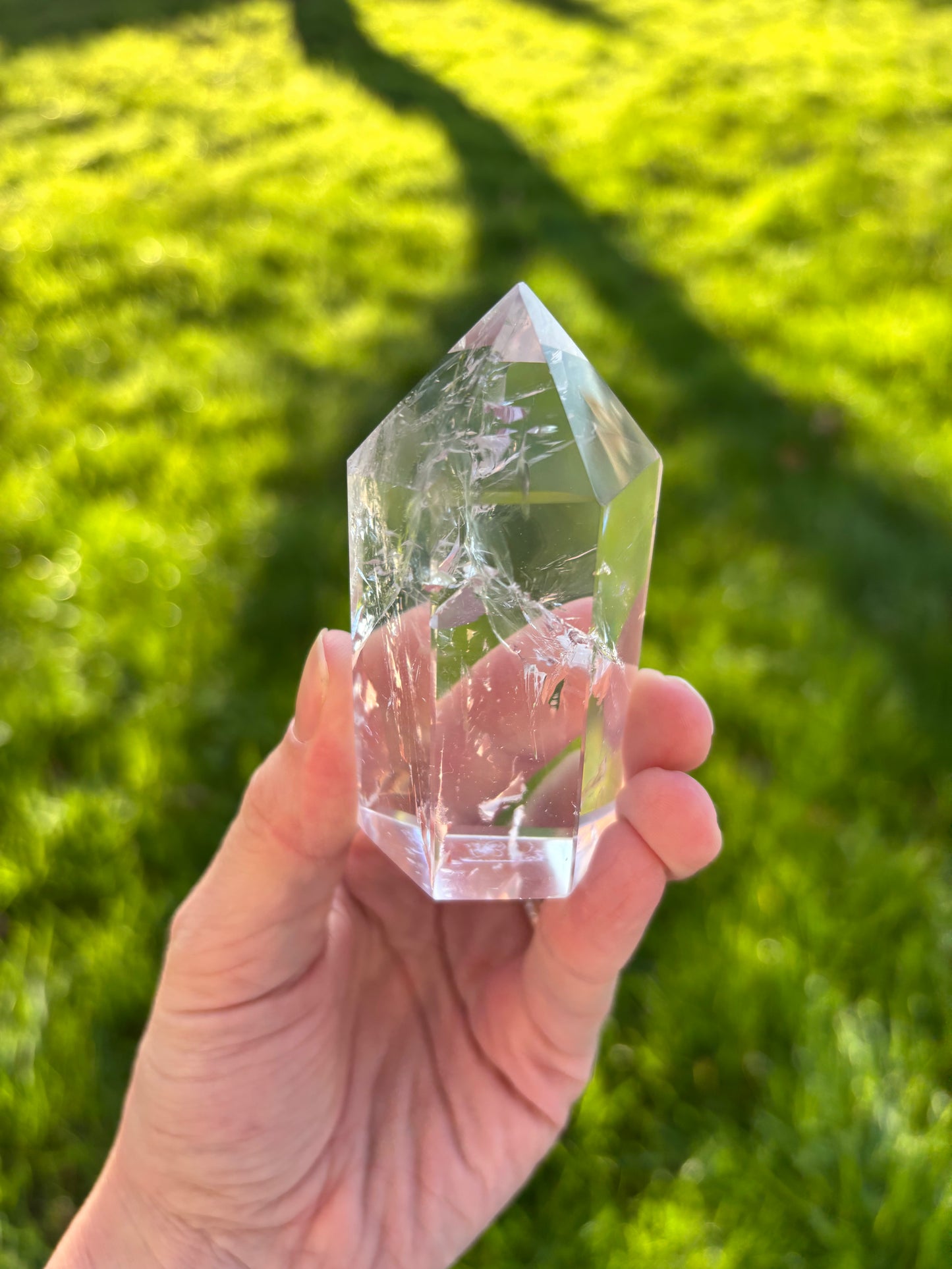 Clear quartz tower