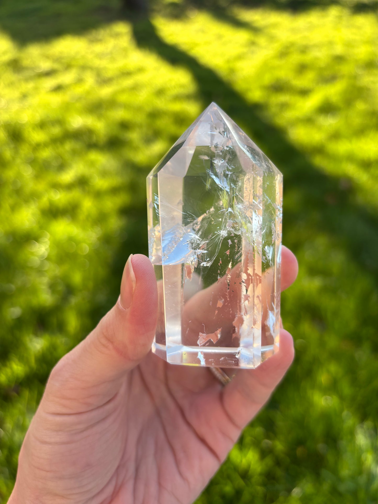Clear quartz tower