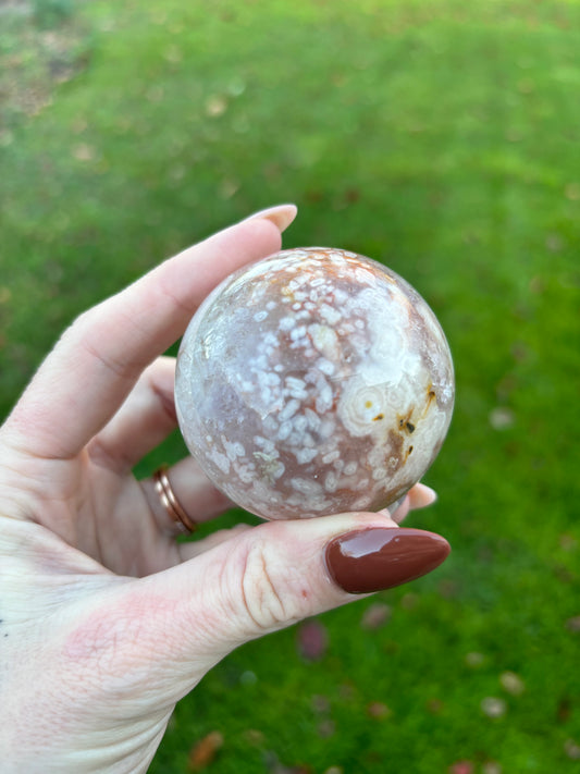 Flower Agate sphere